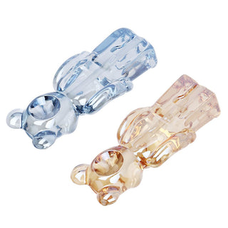 Doing The Bear Minimum Glass Hand Pipe - 4.25" / Colors Vary - Horny Stoner