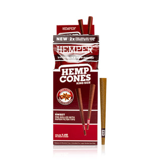 Pre-Rolled King Size Paper Tip Hemp Cones | 2PK