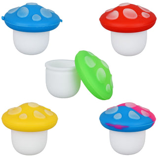 Glow in Dark Mushroom Silicone Concentrate Container-5ml/10pcs - Horny Stoner