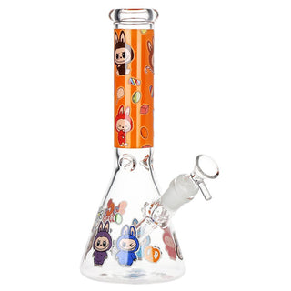 Funny Animal Beaker Labubu Inspired Glass Water Pipe | 9.75" | 14mm F | Designs Vary