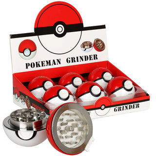 6CT DISPLAY - Monster Ball Pokemon Style Grinder - 3pc / 1.5"