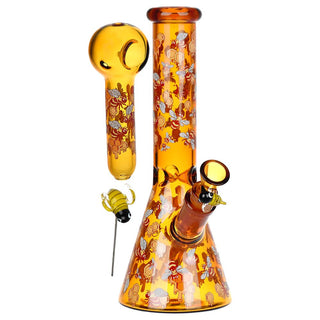 Pulsar Greatest Hits Series Glow Herb Pipe Duo / 10" / 14mm F - Horny Stoner