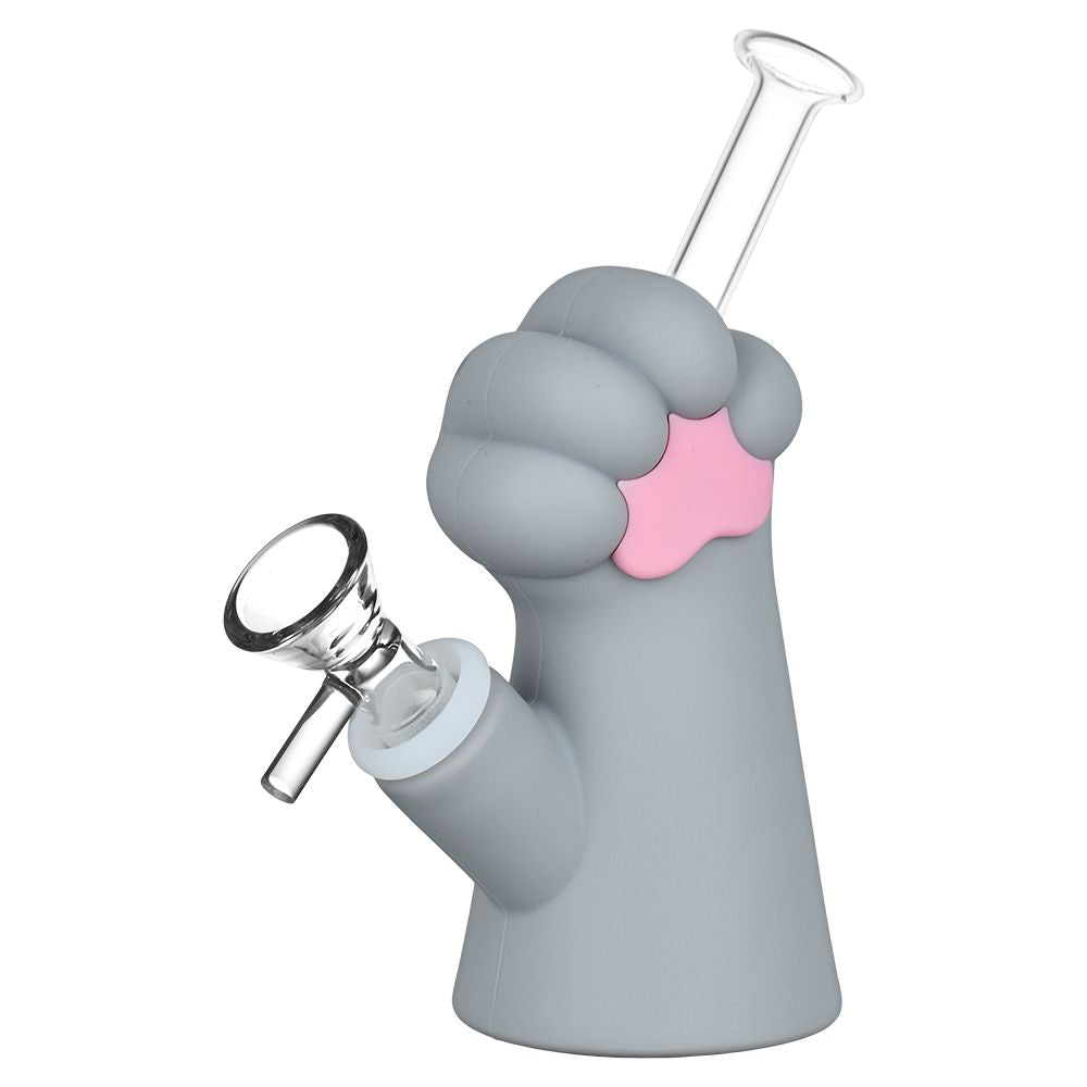 Silicone Cat Paw Water Pipe - 6.15" / 14mm F - Horny Stoner