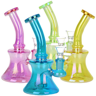 Dogg Lbs Everyday Electroplated Glass Water Pipe - 6.75" / 14mm F / Colors Vary