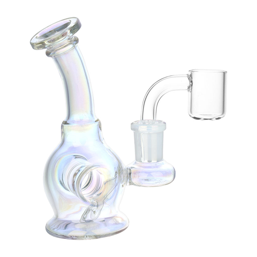 Time Warp Electroplated Glass Mini Dab Rig | 4.75" | 14mm F | Colors Vary - Horny Stoner