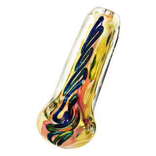 Metallic Fumed Glass Spoon Pipe- 3.75" - Horny Stoner