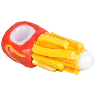 Let's Get Fried Enamel on Glass Hand Pipe - 5.25" - Horny Stoner