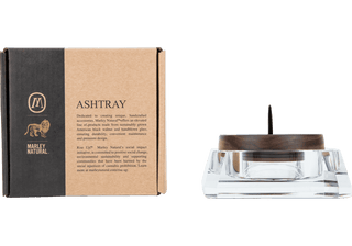 Marley Natural Black Walnut Crystal Ashtray