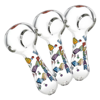 Pulsar Building Blocks Glass Spoon Pipe - 4.5" 3ct