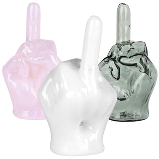 Middle Finger Glass Hand Pipe - 4.25" - Horny Stoner