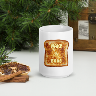 Wake & Bake Toast White glossy mug