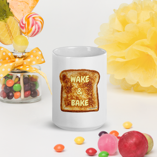 Wake & Bake Toast White glossy mug
