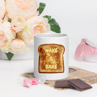 Wake & Bake Toast White glossy mug