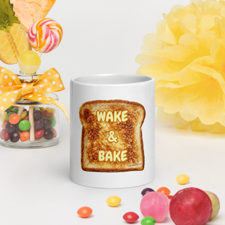 Wake & Bake Toast White glossy mug