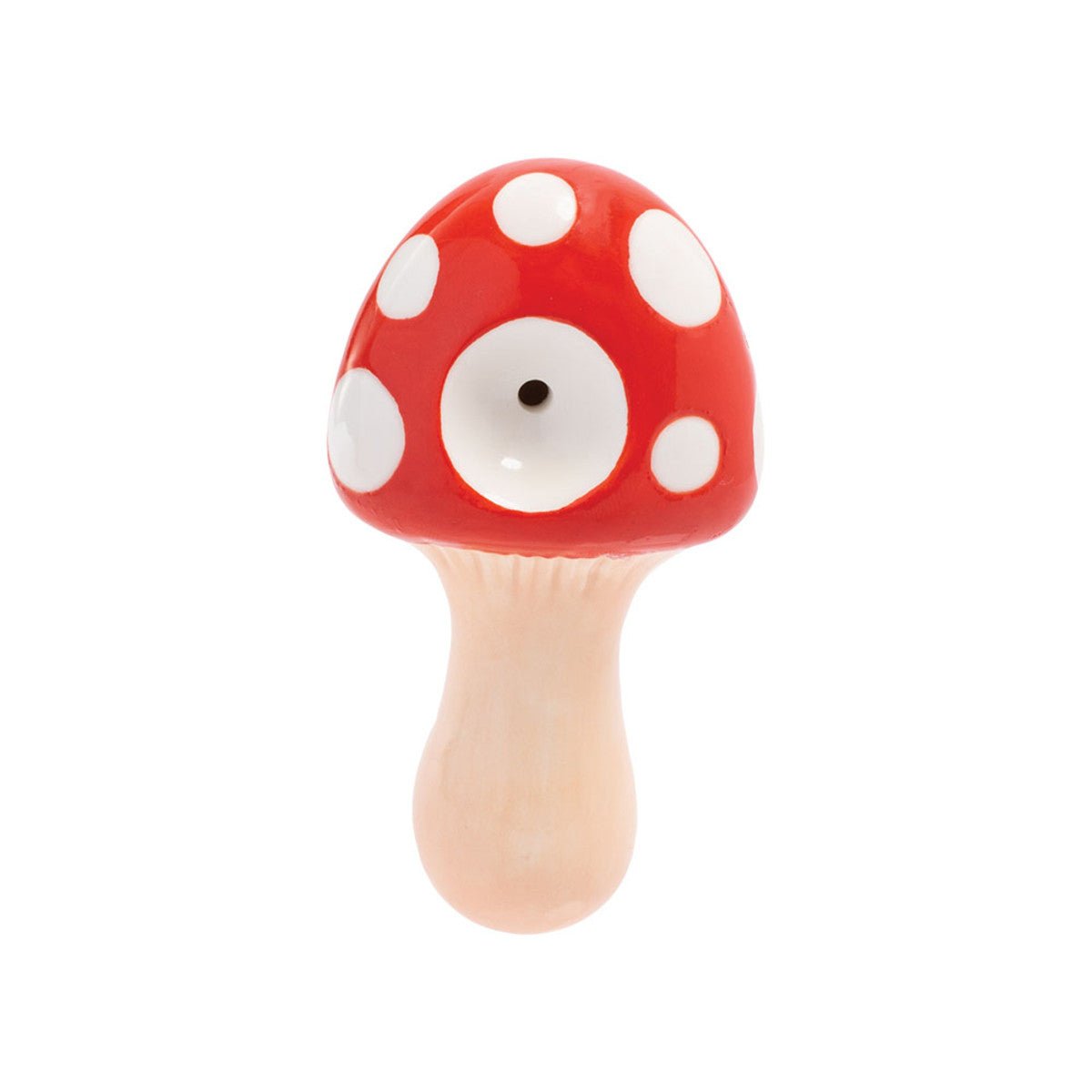 Toadstool Ceramic Hand Pipe - Red - Horny Stoner