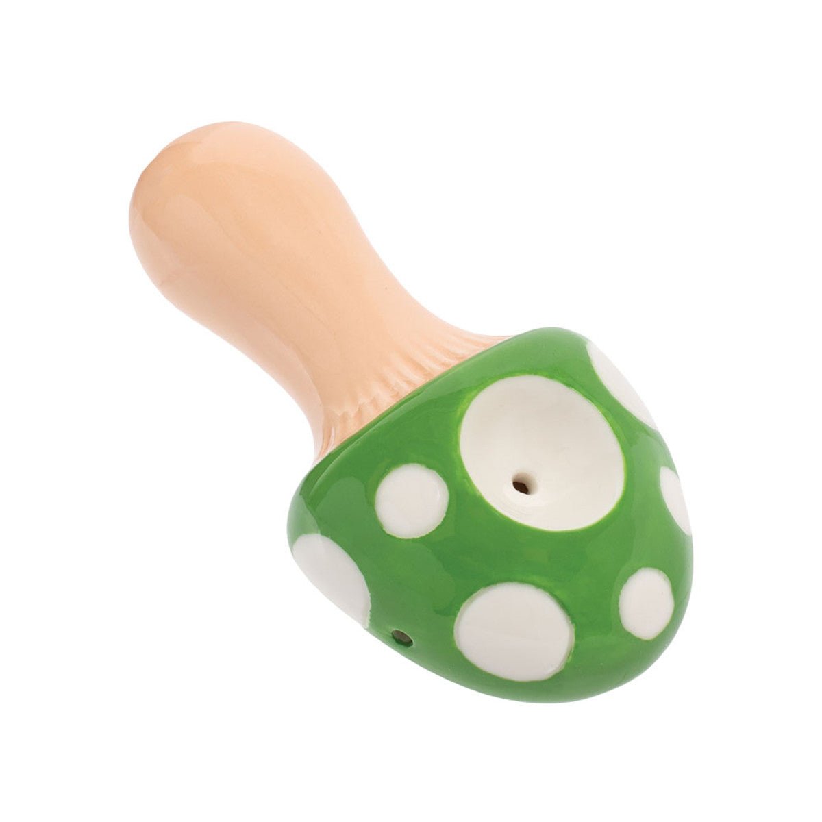 Toadstool Ceramic Hand Pipe - Green - Horny Stoner