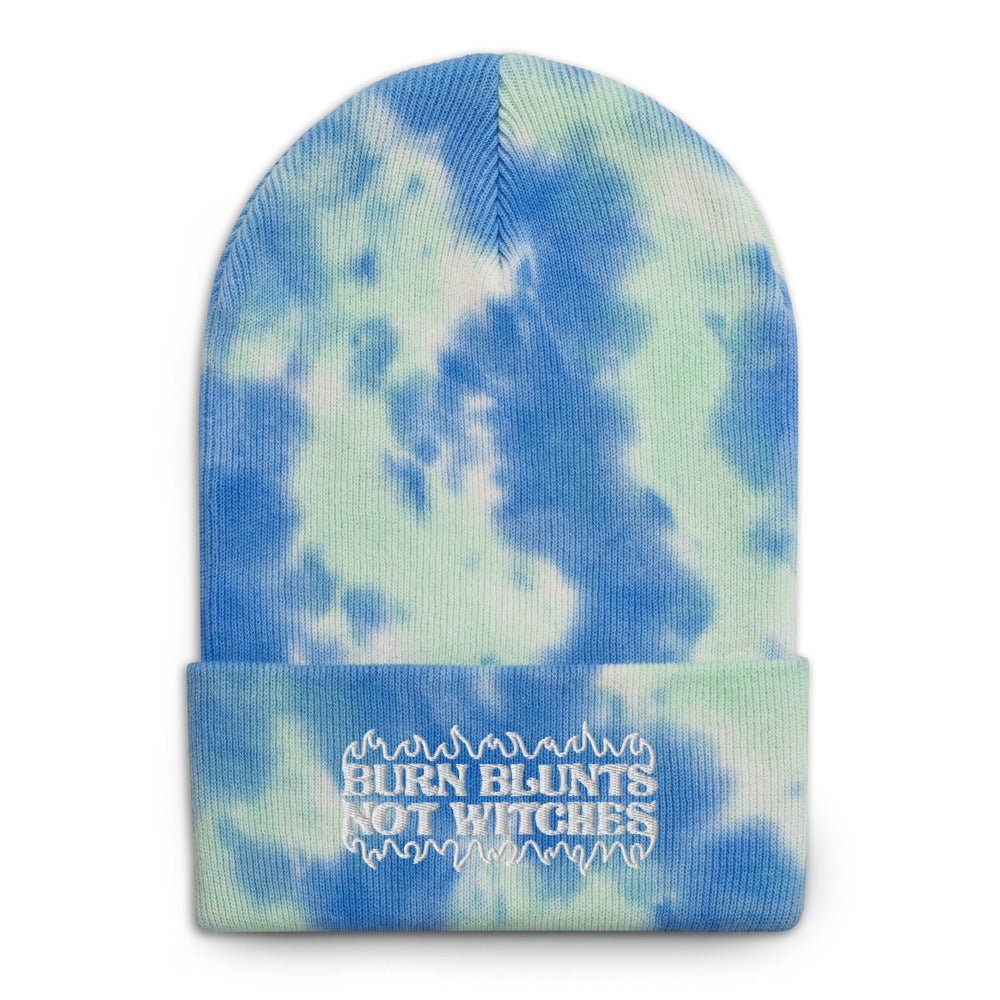 Burn Blunts Not Witches Tie-Dye Beanie - Horny Stoner