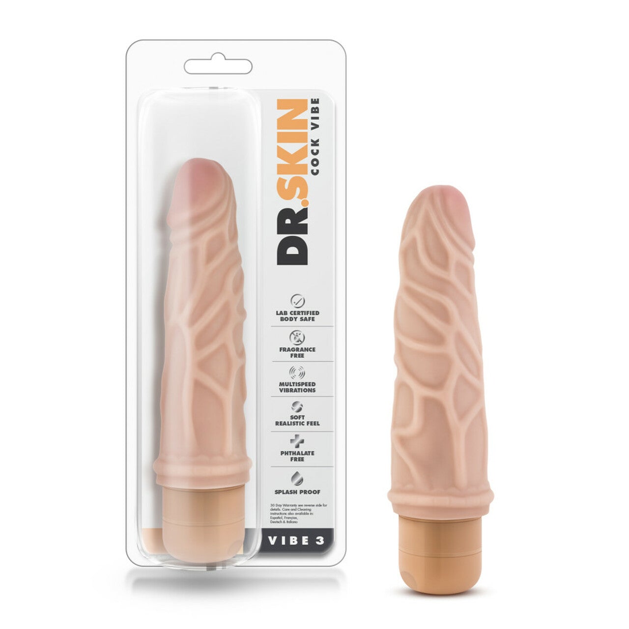 Dr. Skin Vibrating Cock Vibe - 7.25" - Horny Stoner
