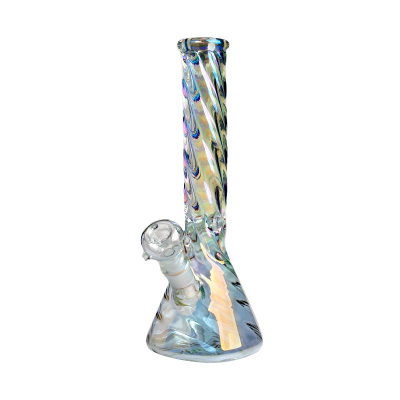 Get Twisted Iridescent Beaker Water Pipe - Horny Stoner Horny Stoner Pipe