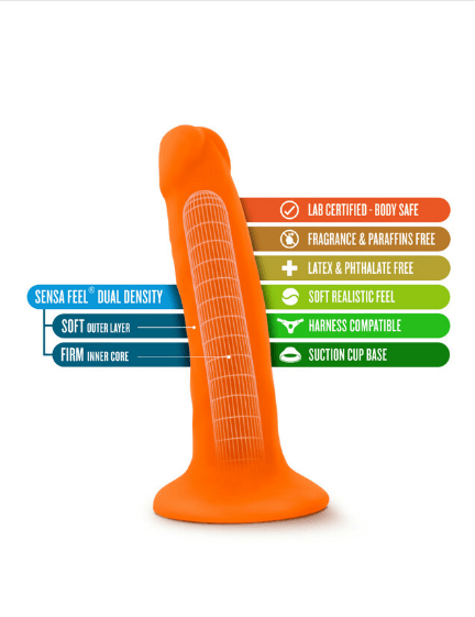 Orange Crush Dual Density Dildo - 6" - Horny Stoner