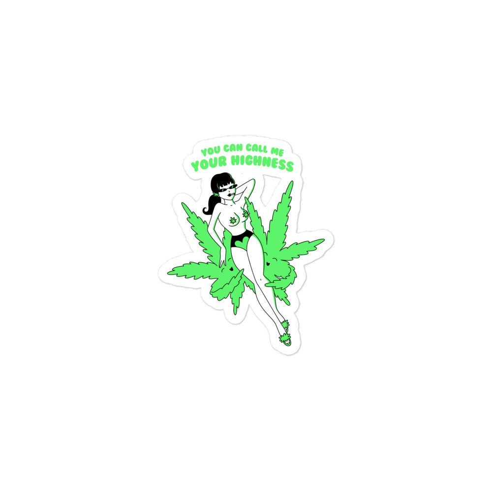 Your Highness Bubble-Free Sticker - Horny Stoner